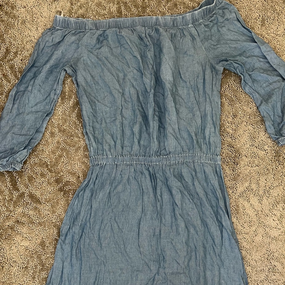 Medium Calvin Klein denim off the shoulder dress (wrinkly but great condition)